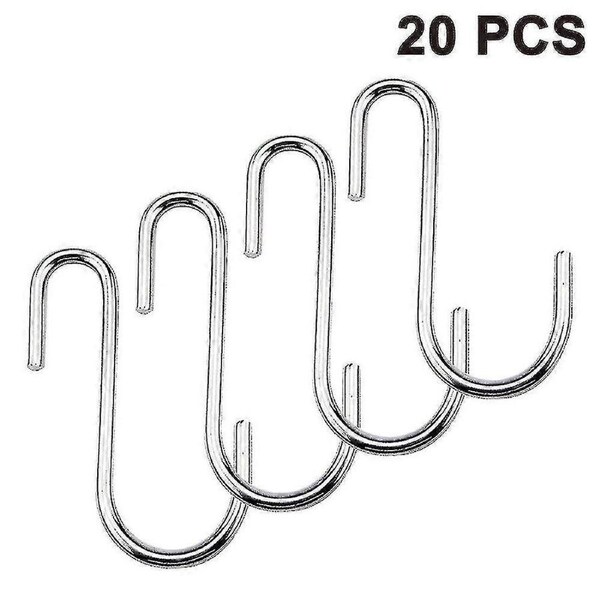 JOYBUY 20 Pack Heavy Duty S Hooks Pan Pot Holder Rack Hooks S Shaped Hooks