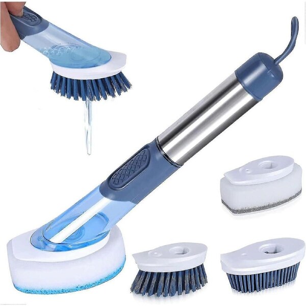 JOYBUY Soap Dispensing Dish Brush Set, Kitchen Scrub Brush With Soap Dispenser, Washing Up Brush
