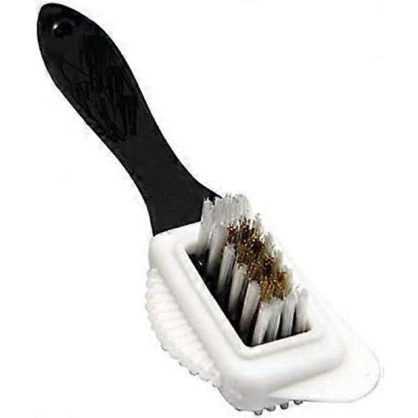 JOYBUY 4-Sided Suede Brush, Multifunctional Nubuck Brush, Brass and Nylon Bristle Brush, Suede Leather Nubuck Shoe Boot Cleaning Brush