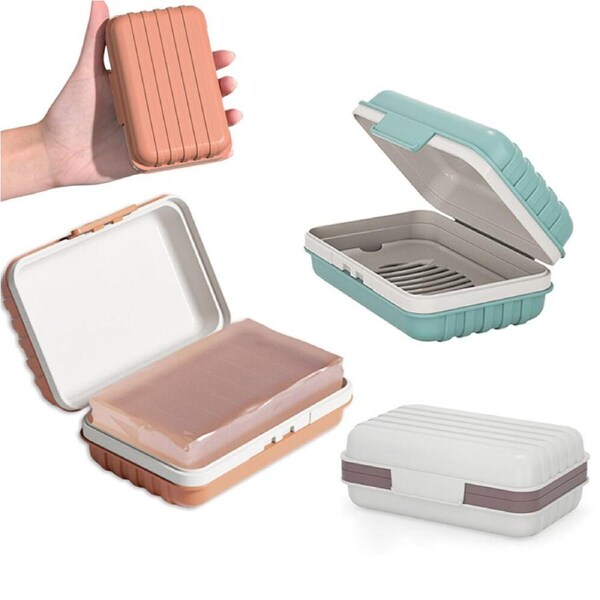 3 Pack Portable Soap Storage Box Bathroom Soap Box Dry Travel Soap Dish with Lid