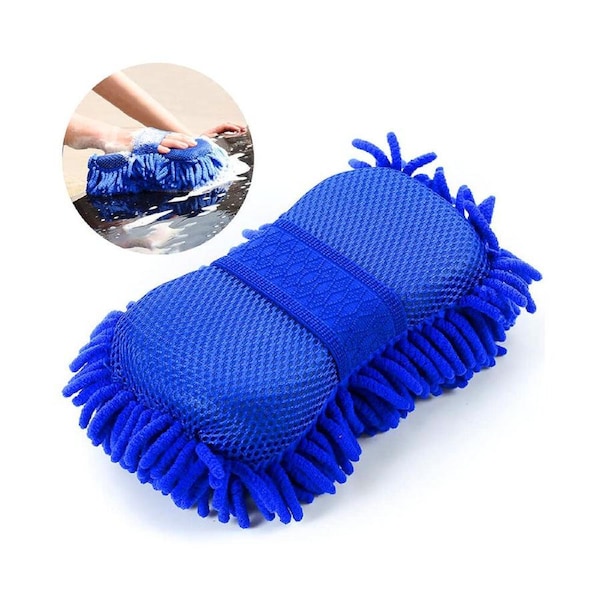 4pack Car Wash Mitt Chenille Microfiber Wash Sponge Non-Scratch Chenille Mitt