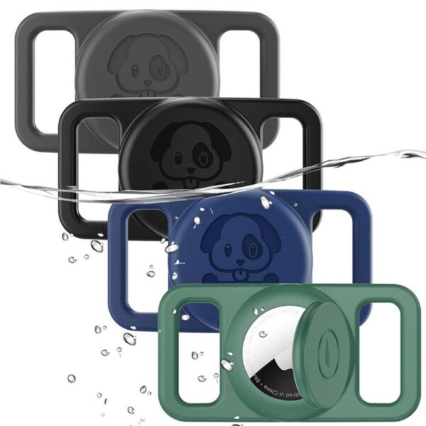 4 Pack Waterproof AirTag Dog Collar Holder Compatible with Apple AirTag