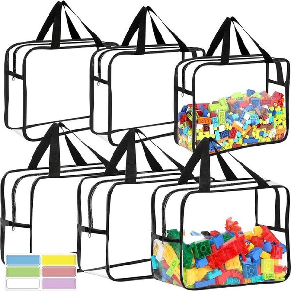 6Pcs Storage Bag Reusable Clear PVC Board Game Storage Travel Organizer Bags