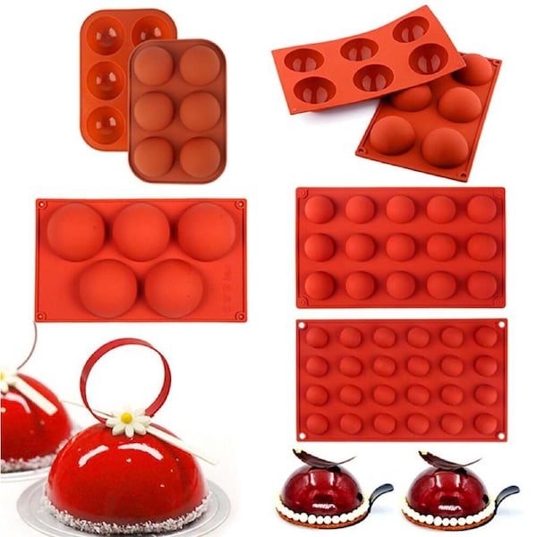 5/6/15/24 Holes Half Ball Sphere Round Silicone Mold 3d DIY Baking Cake Tool