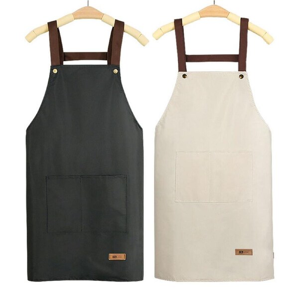 2Pcs Waterproof and Oil Resistant Apron Household Kitchen Cooking Fashion Apron