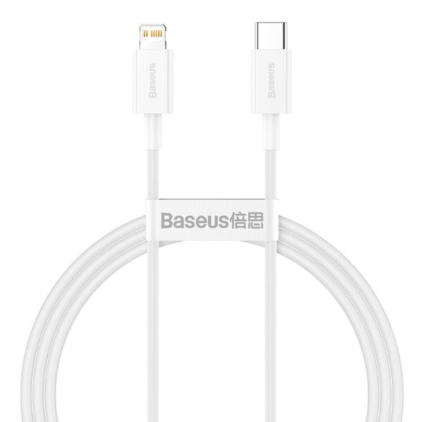 Baseus Simple Wisdom Series Fast Charging Data Cable USB-C to Lightning PD 20W 1M-White