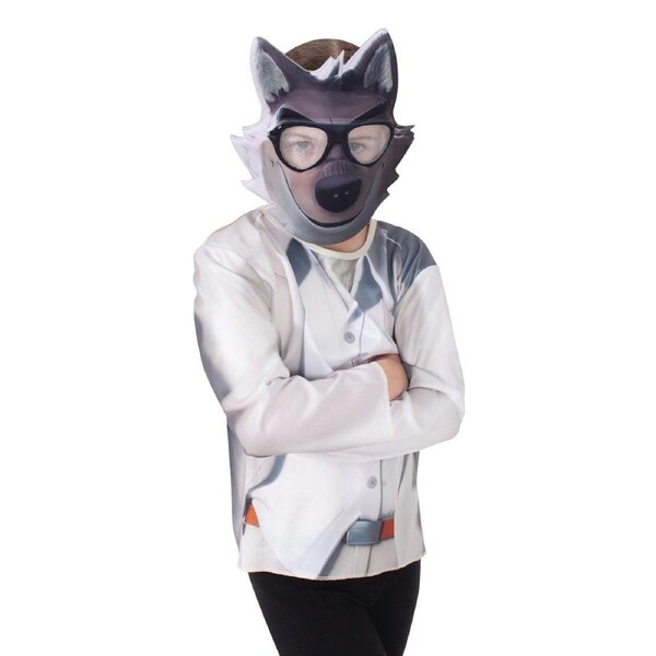The Bad Guys Bad Guys Mr Wolf Top & Mask Costume Dress Up Party/Halloween 6-8y