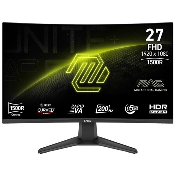 MSI MAG 276CF E20 27in FHD Rapid VA 200Hz Adaptive-Sync Curved Gaming Monitor (MAG 276CF E20)