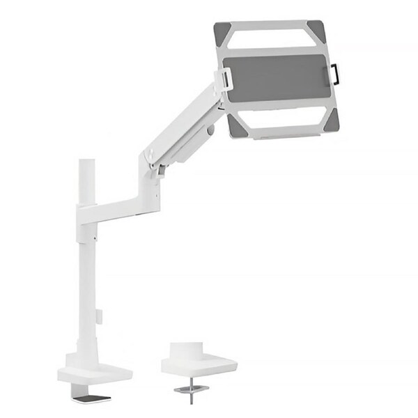 Brateck Pole-Mounted Heavy-Duty Gas Spring Monitor Arm with Laptop Holder (MABT-LDT81C012PML-W)