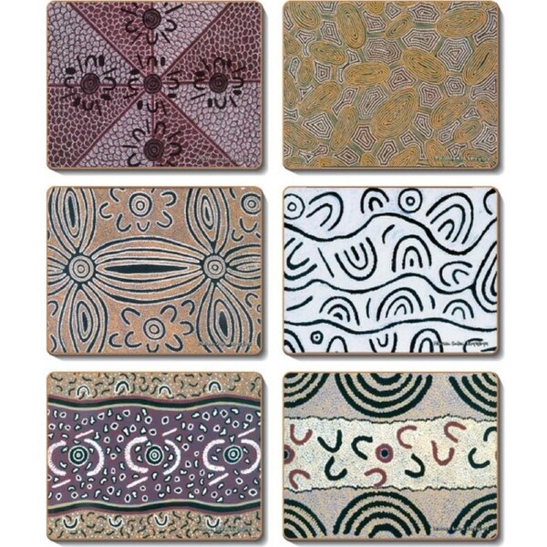 Cinnamon Travel Stories Cork Backed Drink Coasters Set 6