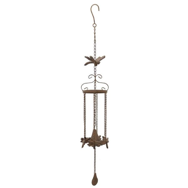 Willow & Silk Hanging Cast-Iron Enchanted Dragonflies Chime with Bell 12x77cm