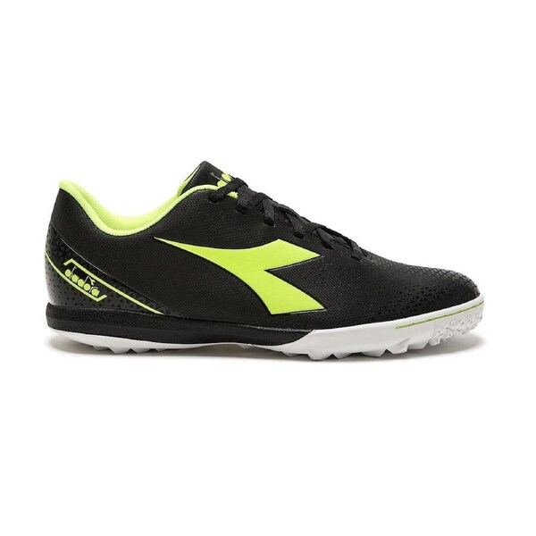 Diadora Pichichi 6 Turf Soccer Futsal Boots Shoes Indoor Football - Black/Fluro Yellow UK 6