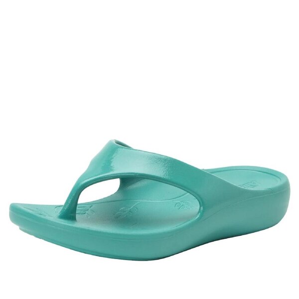 Alegria Womens Ode Flip Flop Thongs Summer Slip On - Aqua Gloss EU 37