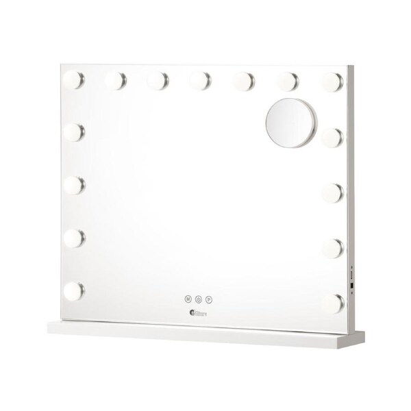 Oikiture Hollywood Mirrors Makeup Magnifying Mirror Bluetooth with LED Lights Model 1 58x46cm