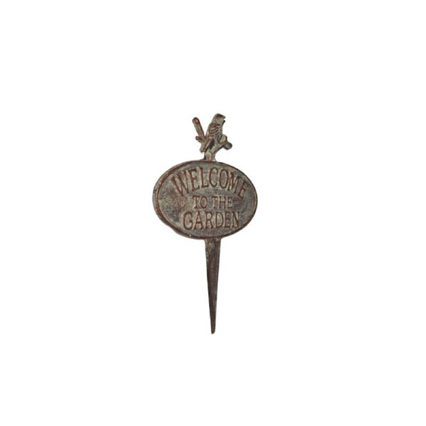 Willow & Silk Welcome to the Garden Cast Iron Stake 20x1x32.5cm