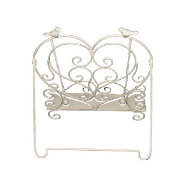 Willow & Silk Heart-Shape Recipe/Book Stand with Birds 32.5x25x35cm