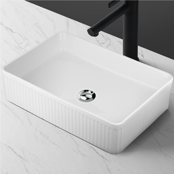 ACA Basin Bath Vanity Sink Ceramic Above Counter Top Wash Rectangle Bowl 50x34cm