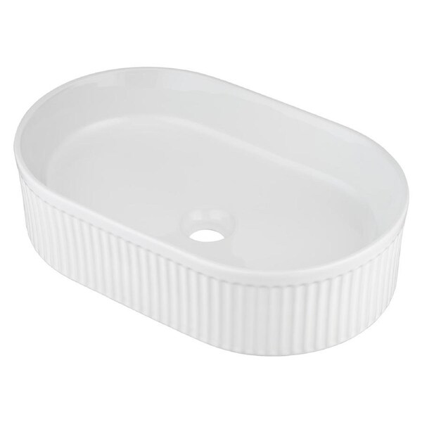 Bathroom Vanity Ceramic Basin Countertop Wash Oval Bowl Gloss White 490x310mm