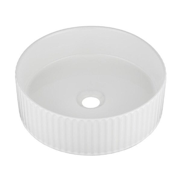 Bathroom Ceramic Basin Vanity Counter Top White Round Wash Bowl Sink 36x36cm