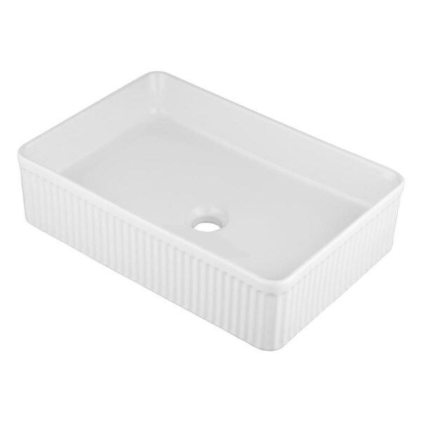 Bathroom Ceramic Basin Vanity Counter Top White Rectangle Wash Bowl Sink 50x34cm