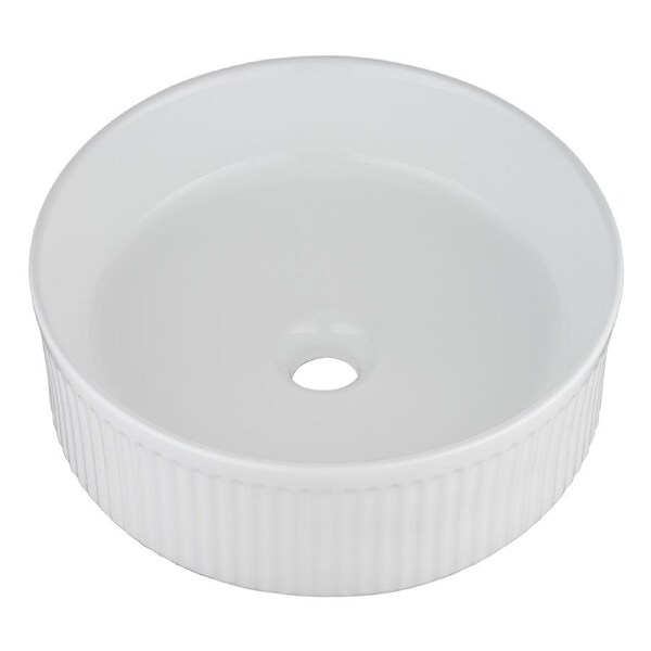 Bathroom Ceramic Basin Vanity Counter Top White Round Wash Bowl Sink 37x37cm