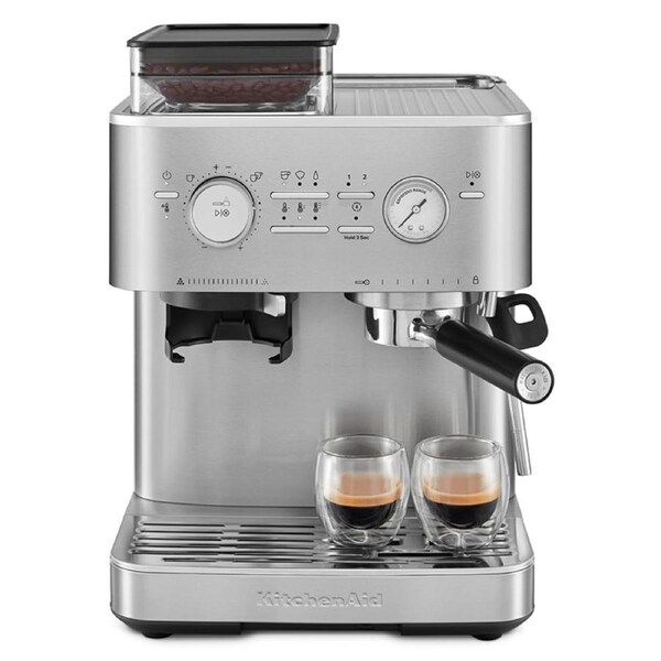 KitchenAid Semi Automatic Espresso Machine with Burr Grinder Stainless Steel 5KES6551ASX