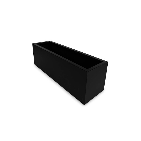 Greenlife Metal Designer Planter Box with Base 900 x 300 x 300mm Black