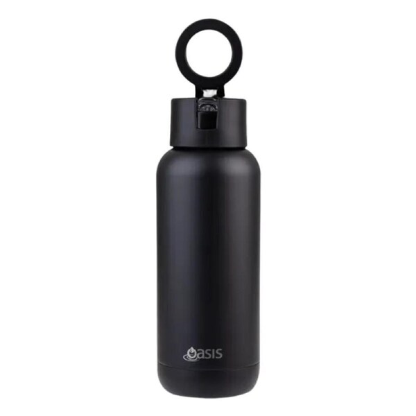 Oasis Moda Mag-Grip Triple Wall Insulated Water Bottle - 1L Black