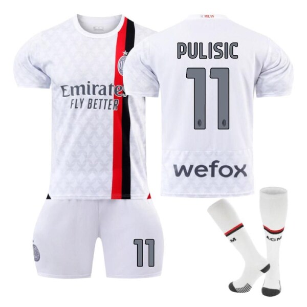 Nevenka AC Milan Away Jersey PULISIC #11 Soccer Jersey Kids Adult 3-Pieces Jersey Kits 22