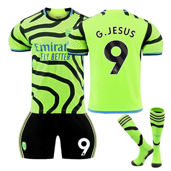 Nevenka Arsenal F.C. Away Jersey G.JESUS #9 Soccer Jersey Kids Adult 3Pcs Jersey Kits 22