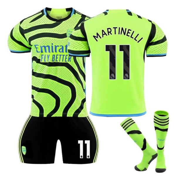 Nevenka Arsenal F.C. Away Jersey MARTINELLI #11 Soccer Jersey Kids Adult 3Pcs Jersey Kits S