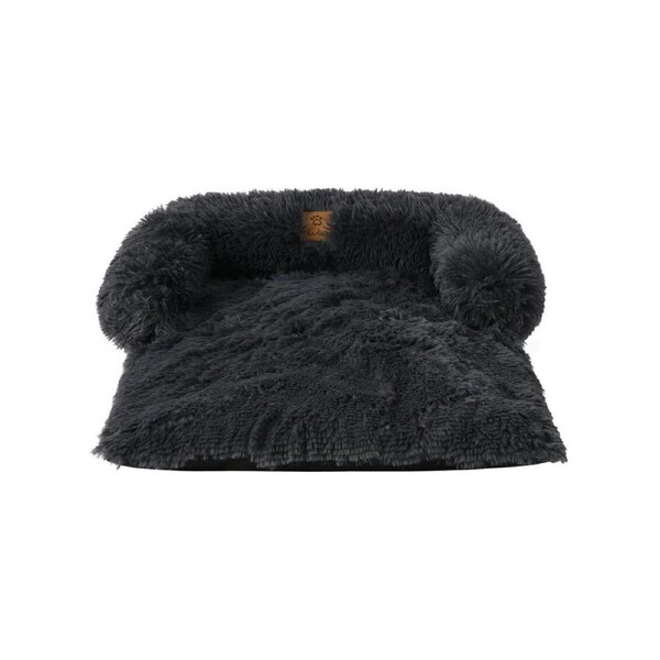 Shaggy Faux Fur Sofa Bed (Charcoal) - Large