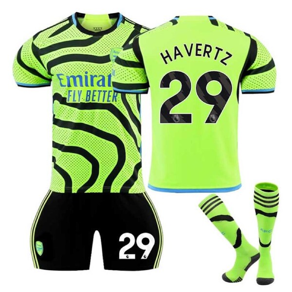 Nevenka Arsenal F.C. Away Jersey HAVERTZ #29 Soccer Jersey Kids Adult 3Pcs Jersey Kits 22