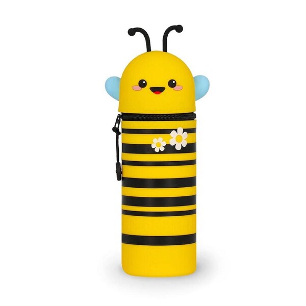 Legami 2-in-1 Silicone Pencil Case Stationery Organiser Yellow Kawaii Bee