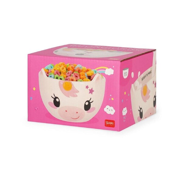 Legami Buongiorno Stoneware Cereal Bowl Children/Kids 12x9cm White Unicorn