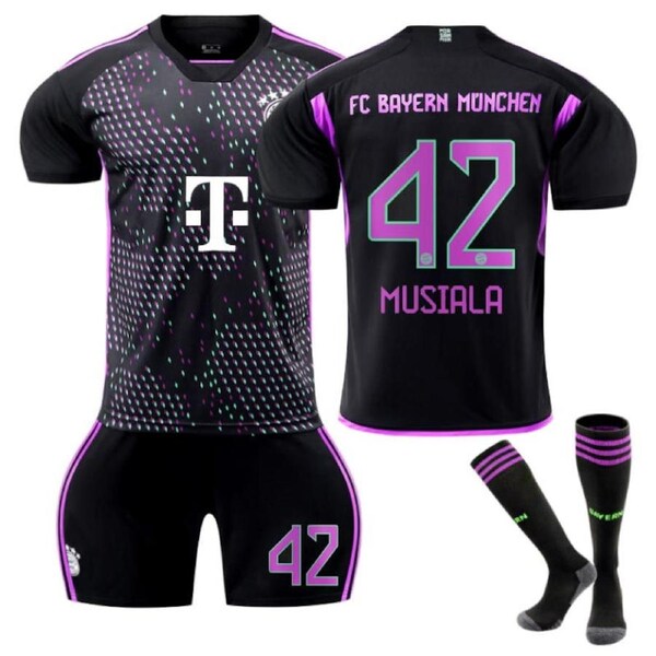 Nevenka Bayern Away Jersey MUSIALA #42 Soccer Jersey Kids Adult 3-Pieces Jersey Kits 24