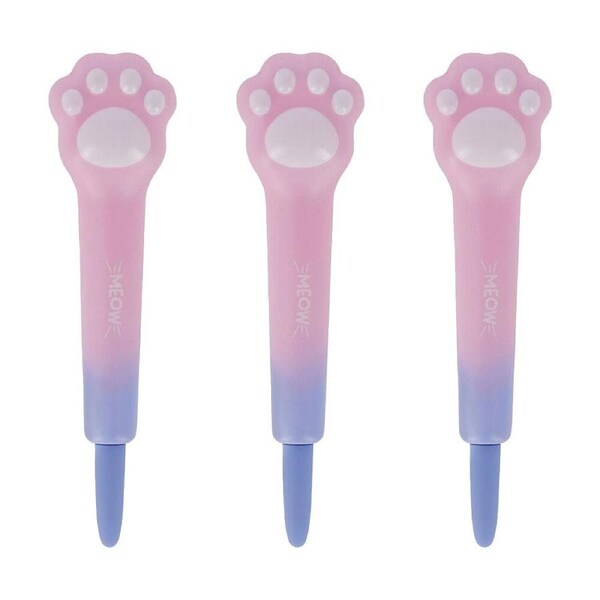 3PK Legami Squishy Gel Pen School/Office Writing Stationery Pink Kitty