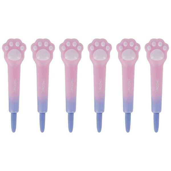 6PK Legami Squishy Gel Pen School/Office Writing Stationery Pink Kitty