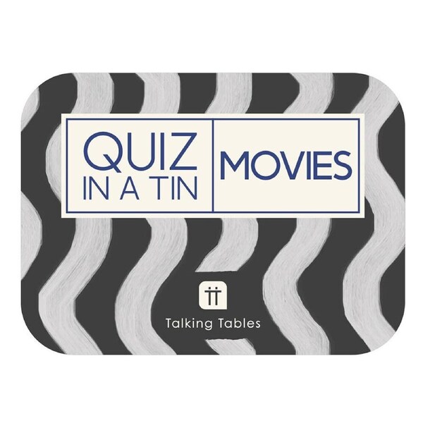 Talking Tables Film Trivia Quiz In A Tin Movies Family Card Game Grey