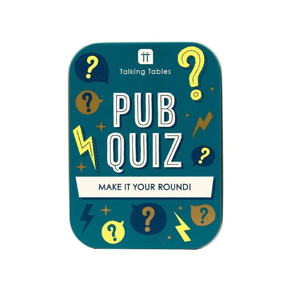 Talking Tables Fun Compact Trivia In A Tin Pub Quiz Family Card Game Green