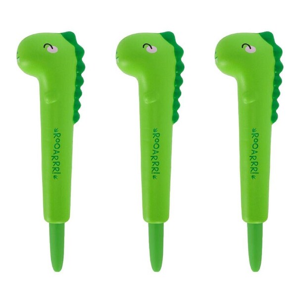 3PK Legami Squishy Gel Pen School/Office Writing Stationery Green Dino