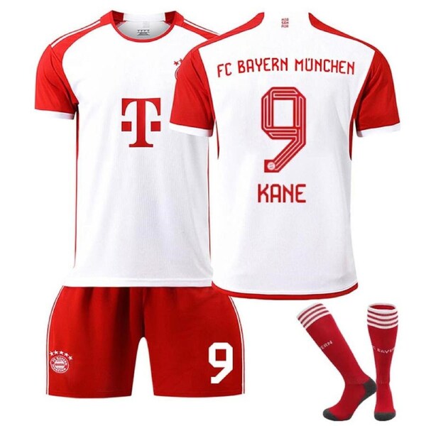 Nevenka Bayern Home Jersey KANE #9 Soccer Jersey Kids Adult 3-Pieces Jersey Kits 30