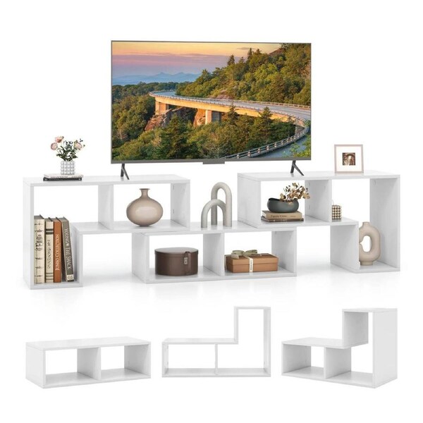 Costway 65” TV Stand 3-Piece Convertible Media Console Table w/Storage Cubes TV Cabinet Entertainment Unit