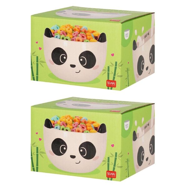 2PK Legami Buongiorno Stoneware Cereal Bowl Children/Kids 12x9cm White Panda