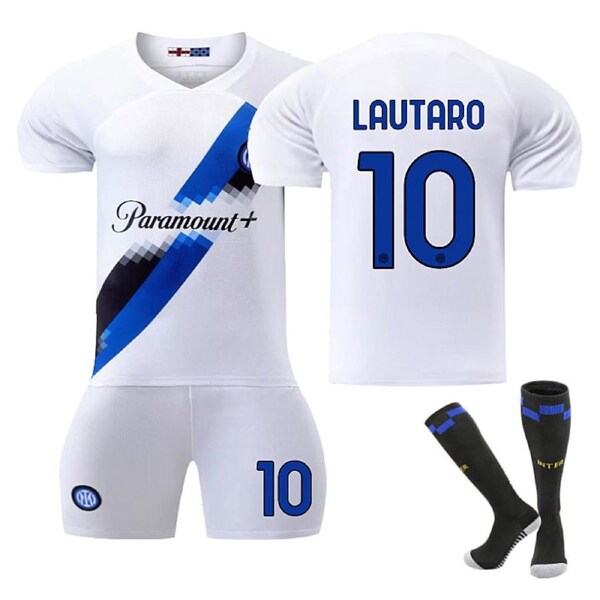 Nevenka INTER Away Jersey LAUTARO #10 Soccer Jersey Kids Adult 3-Pieces Jersey Kits 16