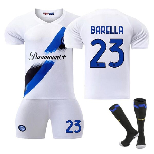 Nevenka INTER Away Jersey BARELLA #23 Soccer Jersey Kids Adult 3-Pieces Jersey Kits S