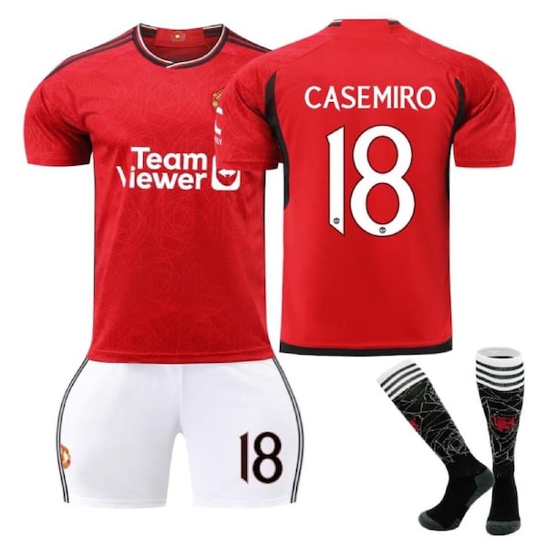 Nevenka Red Devil Home Jersey CASEMIRO #18 Soccer Jersey Kids Adult 3Pcs Jersey Kits 20
