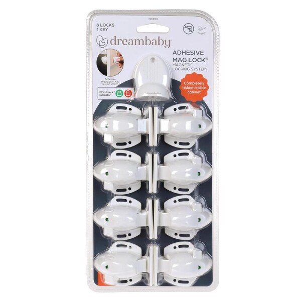 Adhesive Mag Lock 8 Locks & 1 Key
