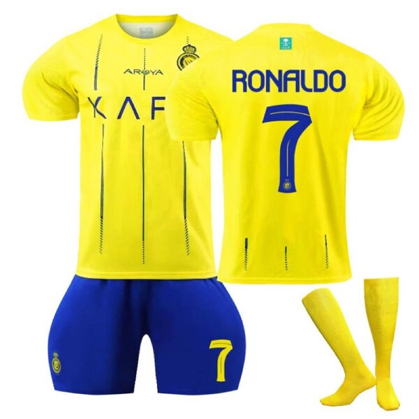 Nevenka Al-Nassr FC Home Jersey RONALDO #7 Soccer Jersey Kids Adult 3-Pieces Jersey Kits 30