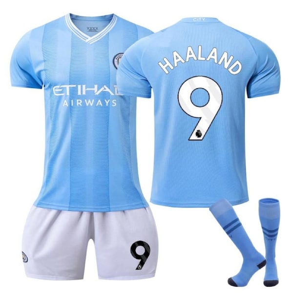Nevenka Manchester City Home WS Jersey HAALAND #9 Soccer Jersey Kids Adult 3Pcs Jersey Kits 30